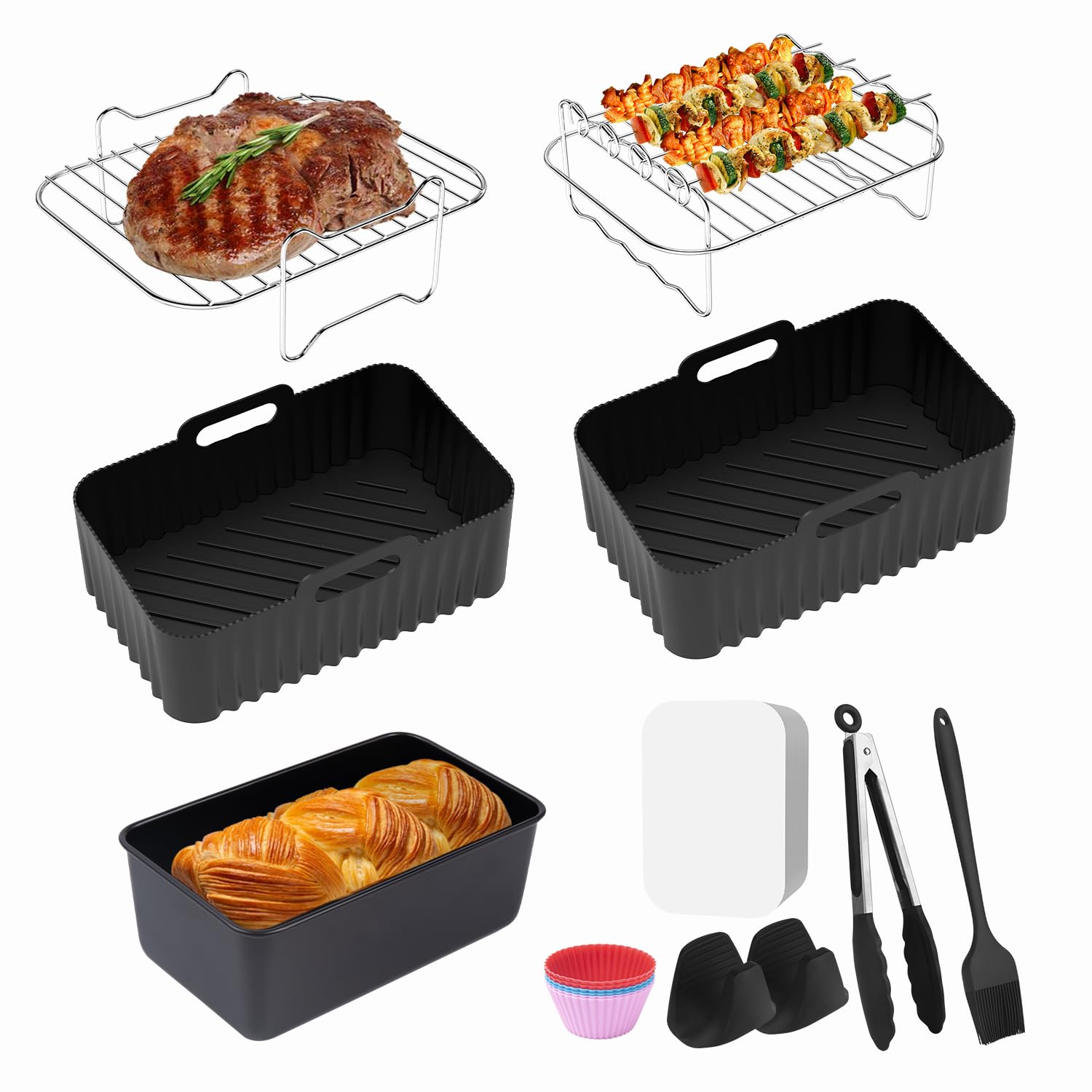 Jolof Store 11-Piece Air Fryer Accessories for Ninja Foodi Dual 9.5L