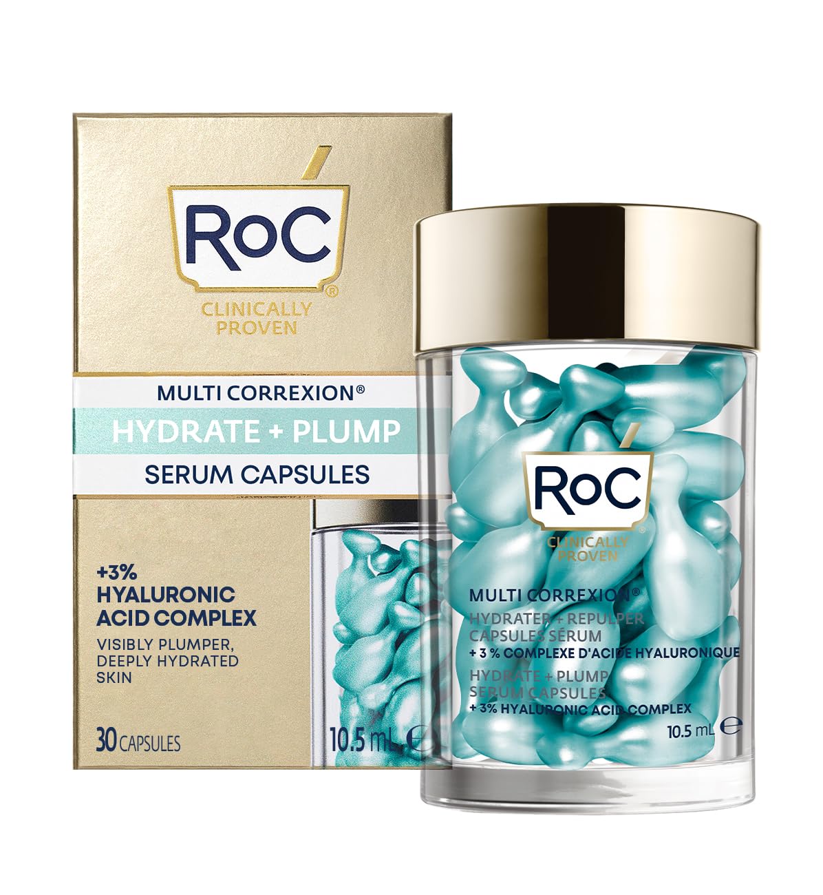 RoC Multi Correxion Hydrate + Plump Hyaluronic Acid Serum - 30 Capsules