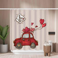Jolof Store Red Car Shower Curtain – Mold Resistant Waterproof Polyester