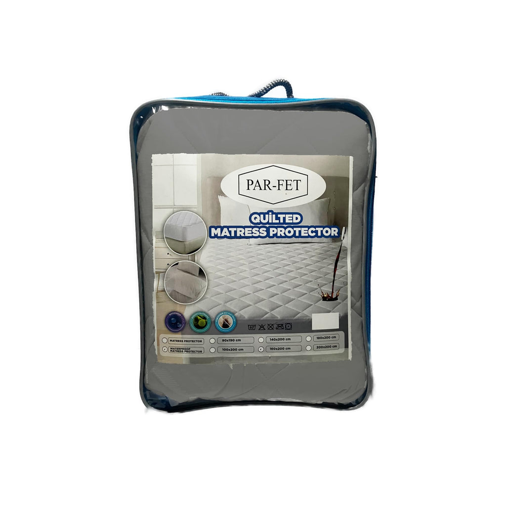 Cotton Mattress Protector, Waterproof, Quilted with Anti-Allergic, Anti Dust Mite, Soft and Quiet, Breathable Grey, 160 x 200 cm - image 2