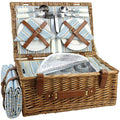 HappyPicnic Wicker Picnic Basket Set for 4 – Willow Hamper with Cooler