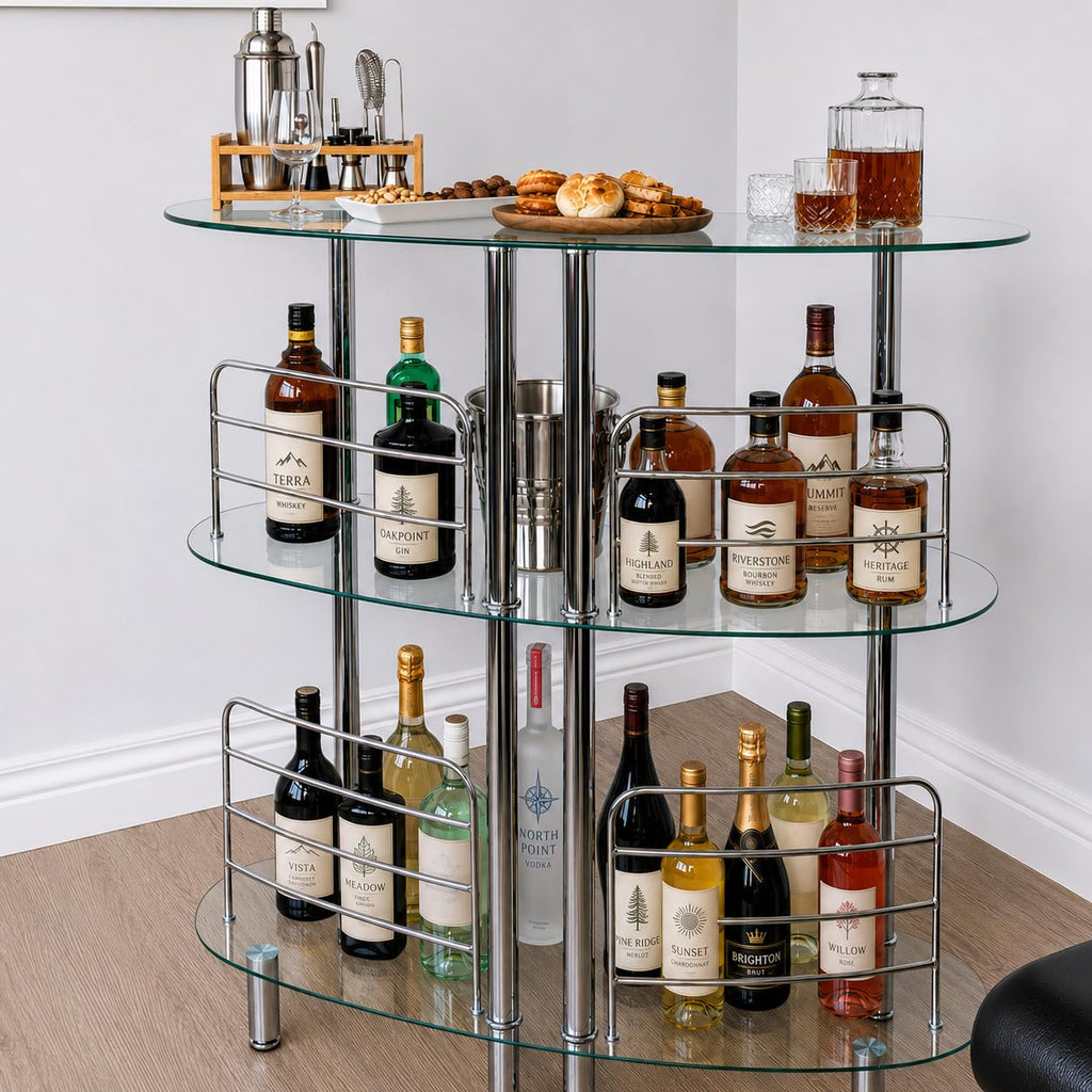 Mango Steam Contemporary Modern Home Liquor Bar Euro, Clear