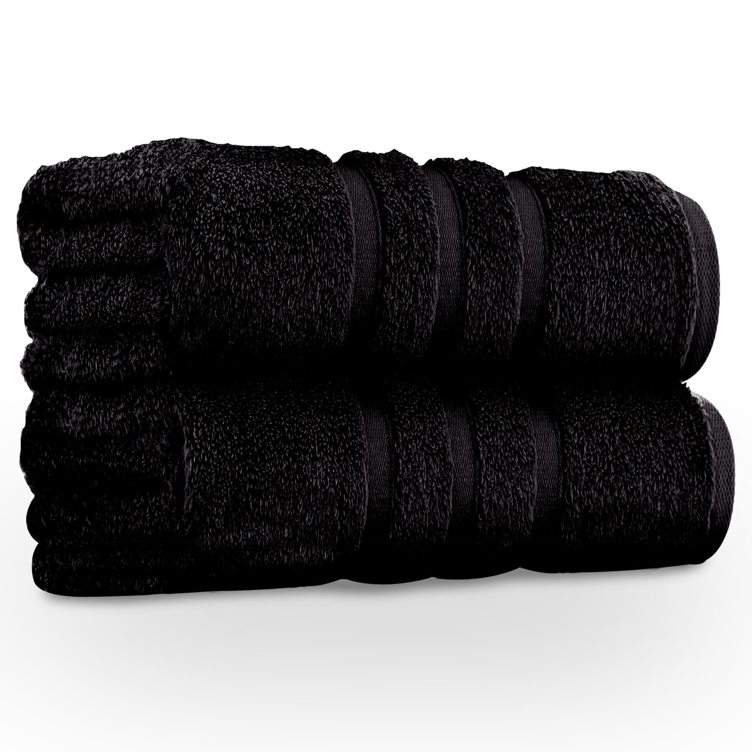 GC Gaveno Cavailia 100% Egyptian Cotton Jumbo Bath Sheets - 2 Pack, Black