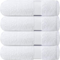 Infinitee Xclusives White Bath Towels Set of 4 | 100% Cotton 70x140cm