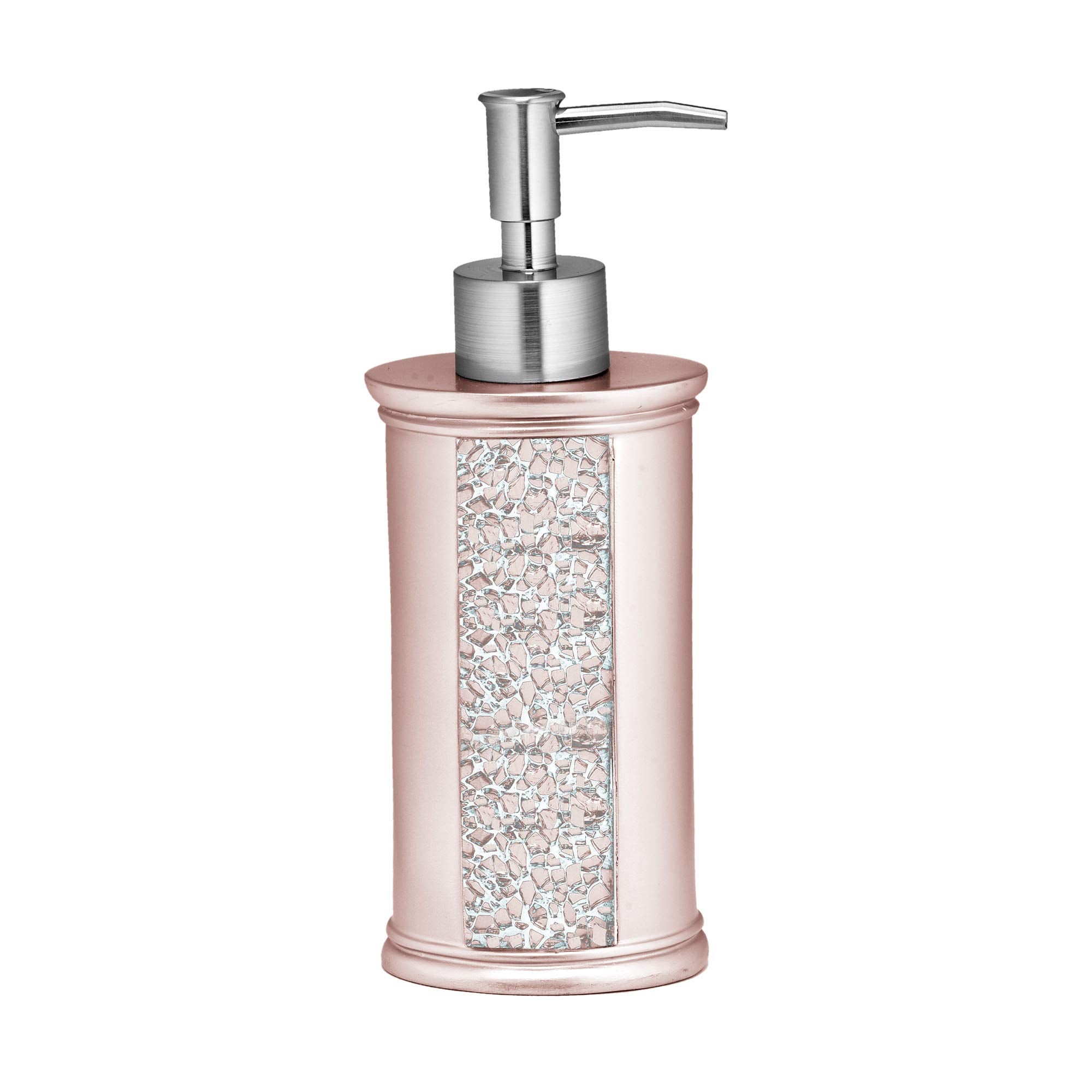 Popular Bath Sinatra Resin Soap Dispenser – Powder Pink Cracked Glass