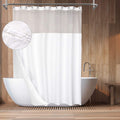 Barossa Design Waffle Cotton Shower Curtain with Snap-in Fabric Liner