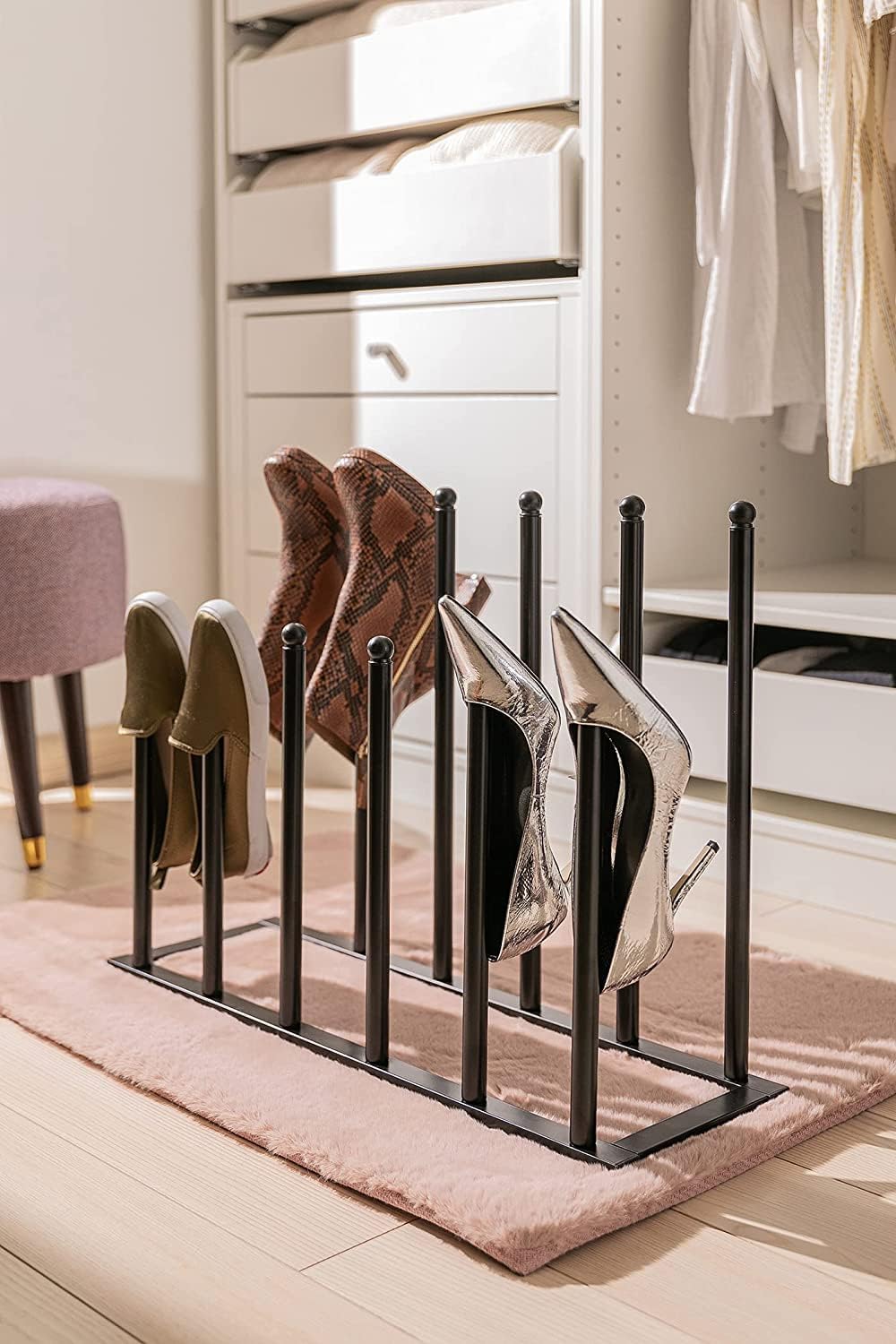 Jolof Store Welly Boot Rack – 6 Pair Steel Wellington Stand for Indoor Outdoor