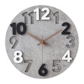 Stellarize 12 Inch Silent Wooden Wall Clock | Modern 3D Grey Decor