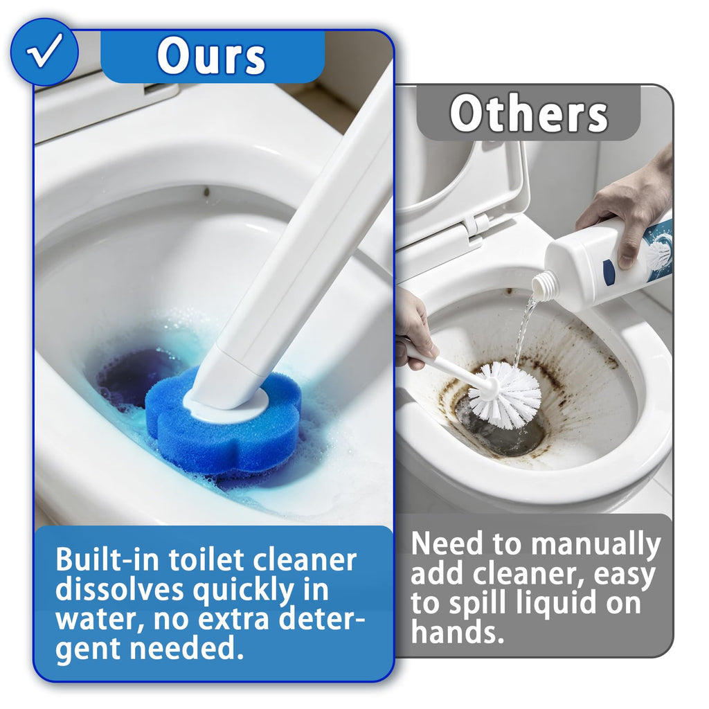 Disposable Toilet Brush Set, 2 Pack Toilet Brushes and Holders with 60 Cleaner Refills - image 4