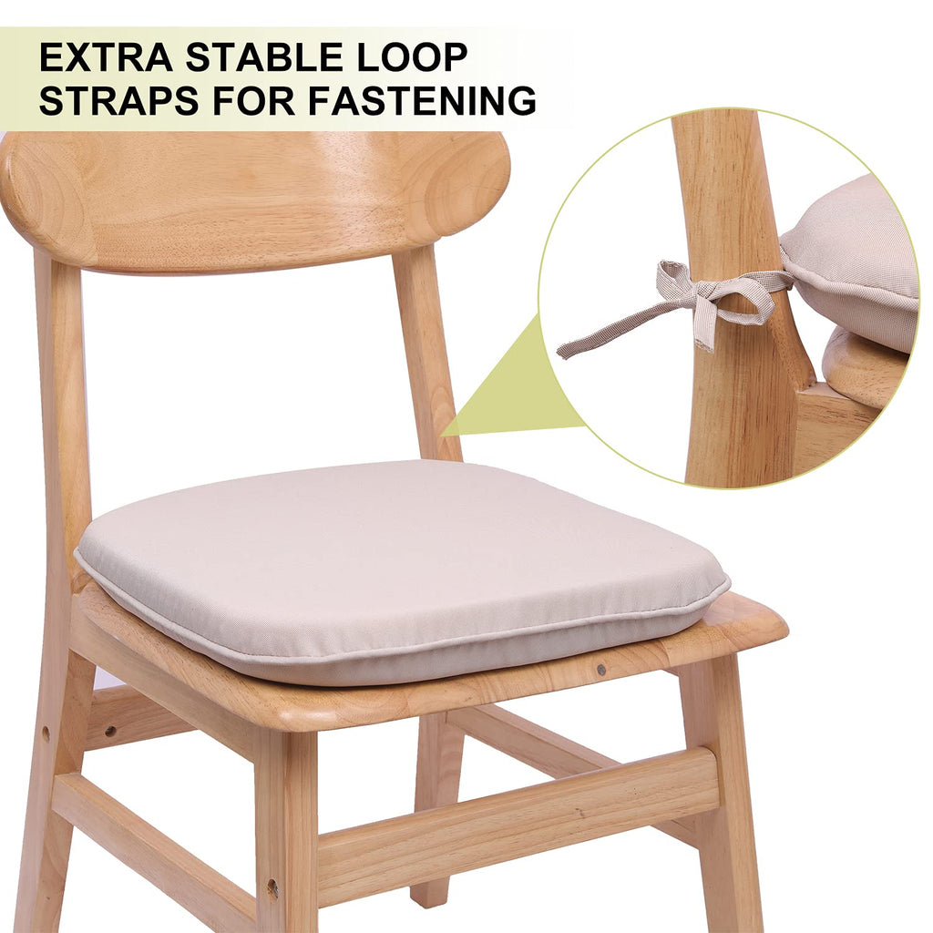 RACE LEAF Waterproof Garden Chair Cushions | Round Seat Pads - 6 Pack