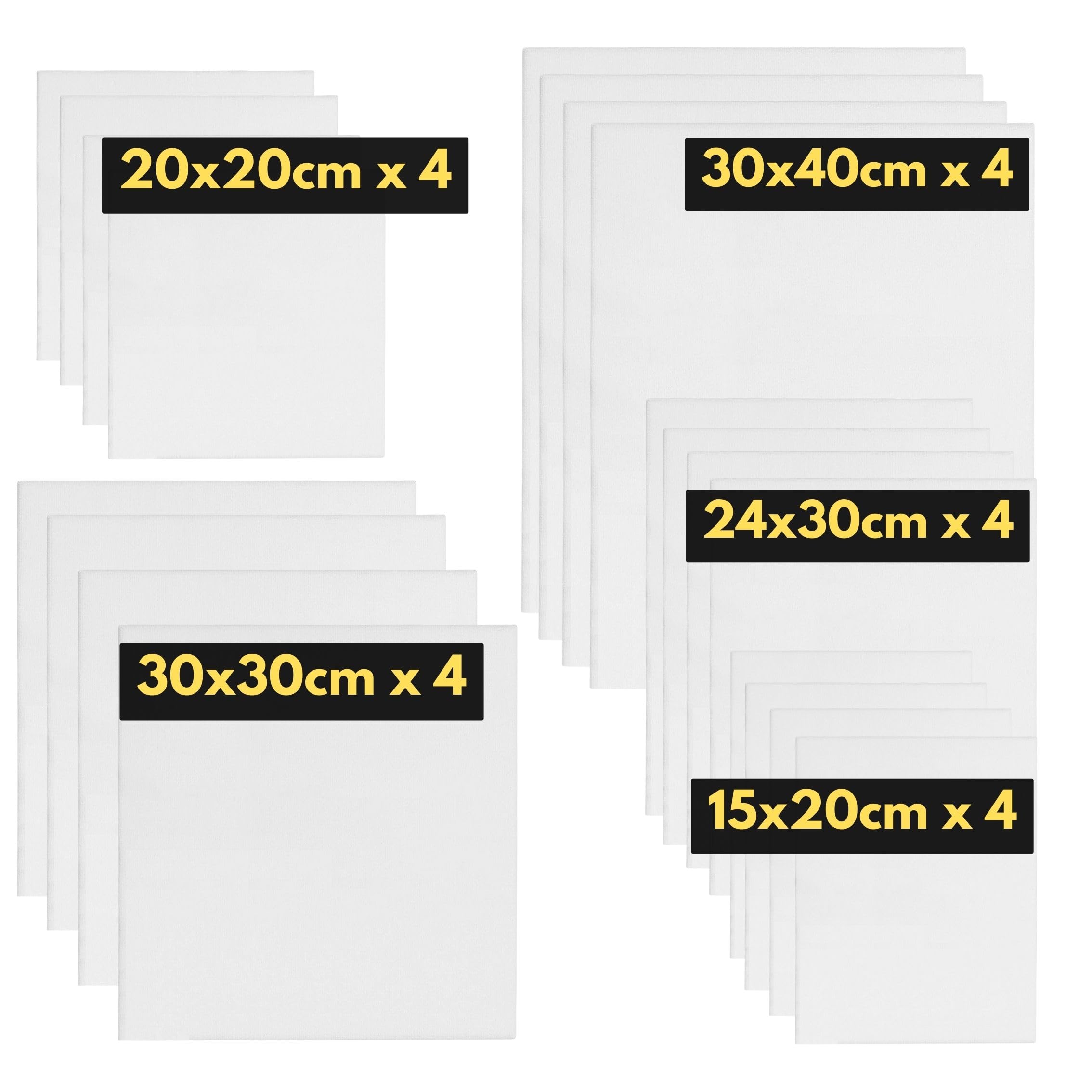 ARTME 20-Piece Canvas Panels | 100% Cotton Triple Primed Artist Boards