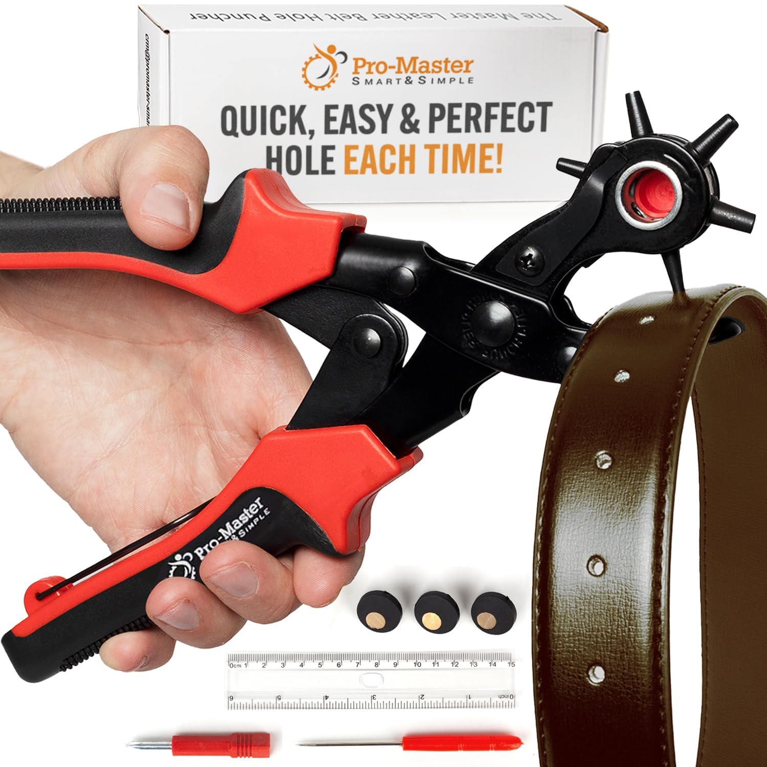 Jolof Store Heavy Duty Rotary Leather Hole Puncher for Belts & Crafts