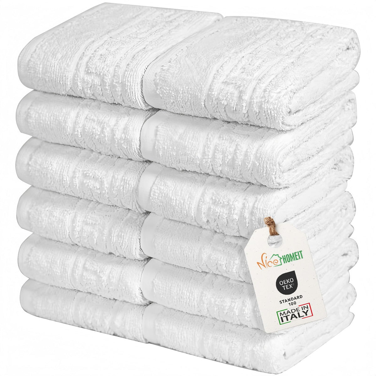 nice homeit Set of 12 Mini Hand Towels 30 x 30 cm - Face and Guest Towels 100% Ring-Spun Cotton - for Hands, Babies, Makeup, Kitchen - image 1