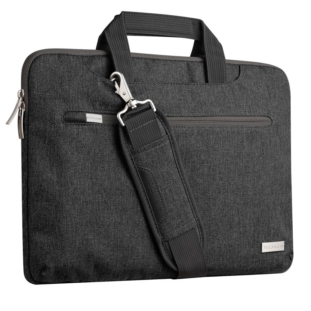 TECHGEAR 14-14.6" Laptop Case – Multi-function Shoulder Bag in Black