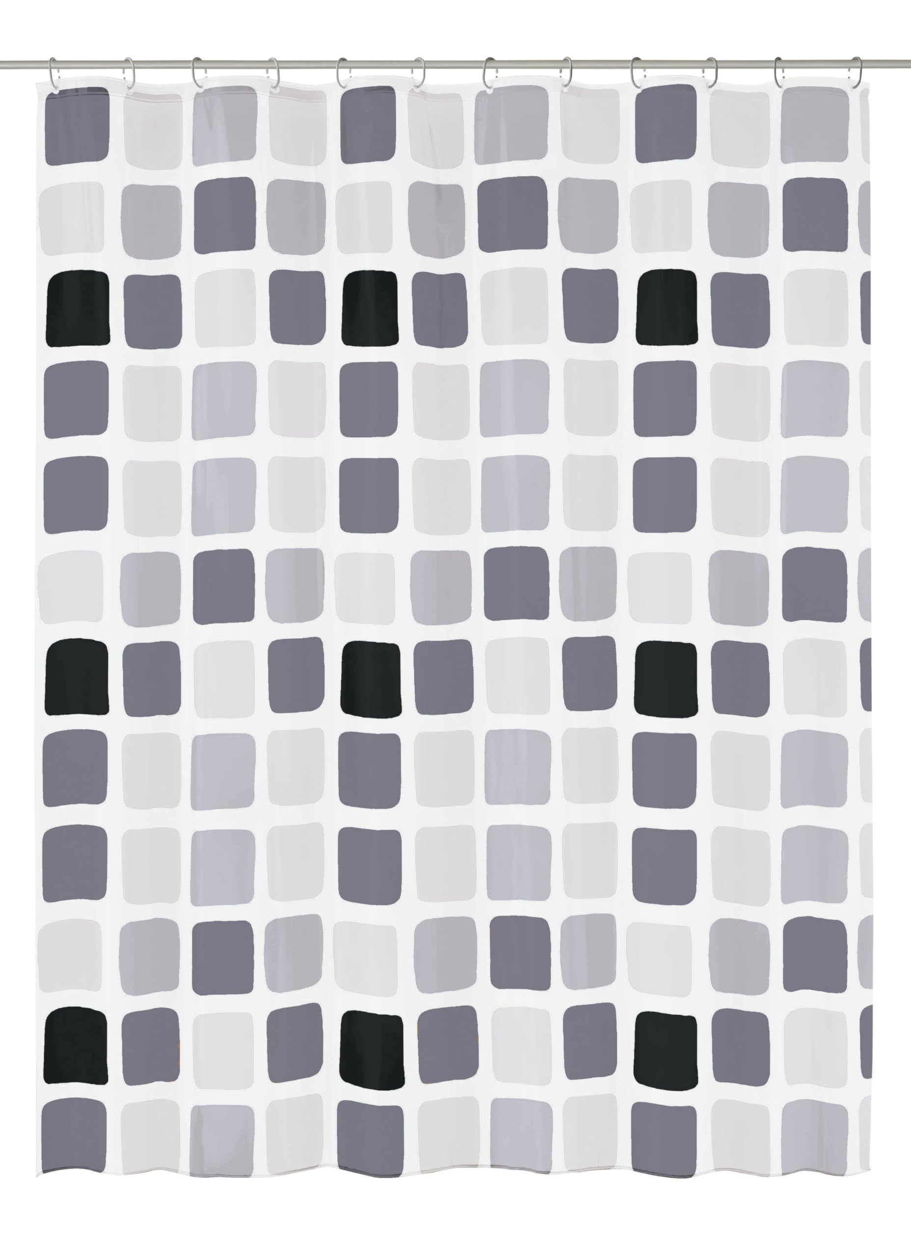Kleine Wolke Sonny Shower Curtain | Charcoal PEVA Waterproof – 180x200cm