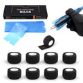 EZ Tattoo Machine Pen Covers and Grip Tape Set - 200 Sleeves & 9 Wraps