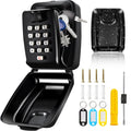 Laihur Wall Mounted Key Safe – 12-Digit Combination Lock Box, Black