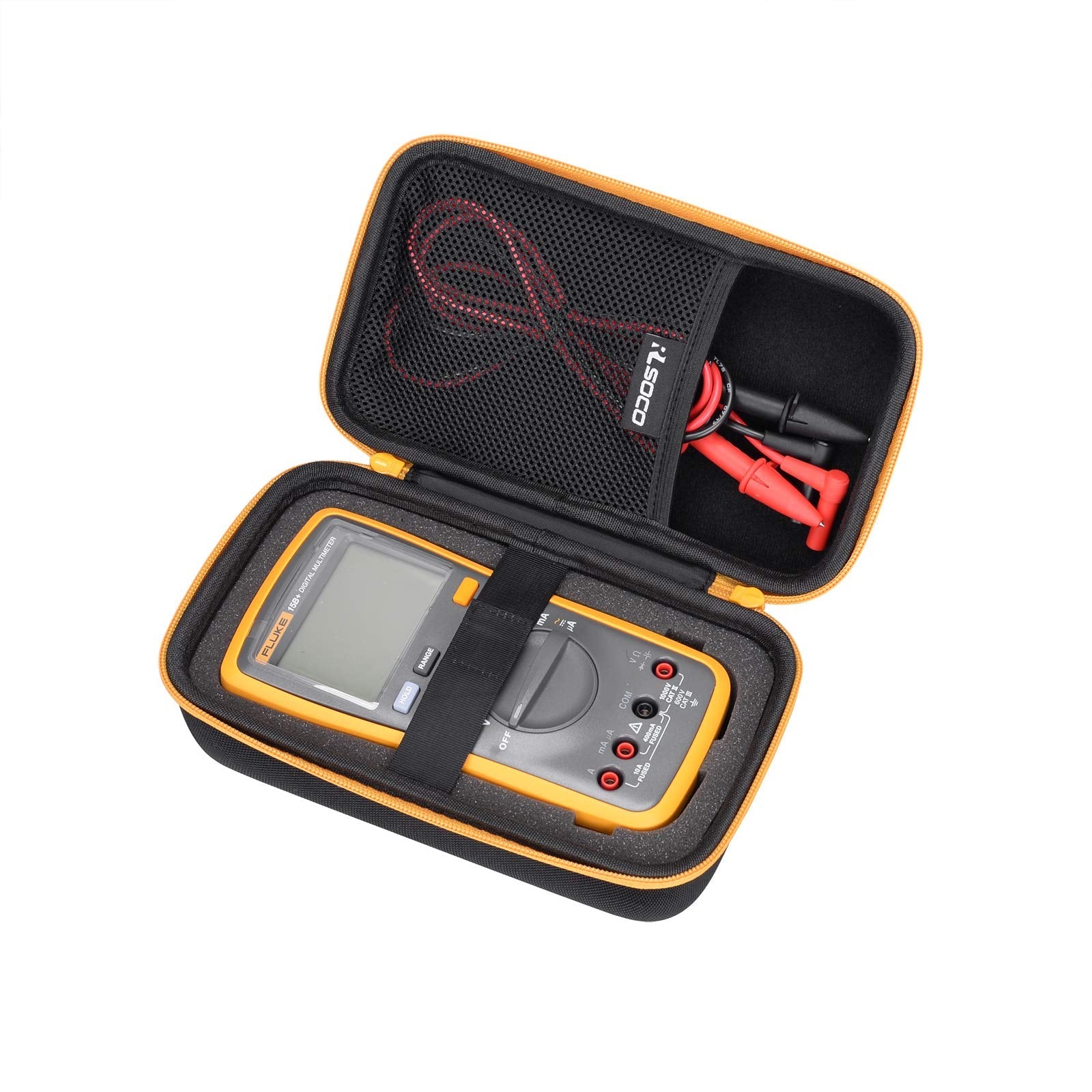 RLSOCO Hard Multimeter Case for Fluke 117/115 & AstroAI – Yellow Zipper