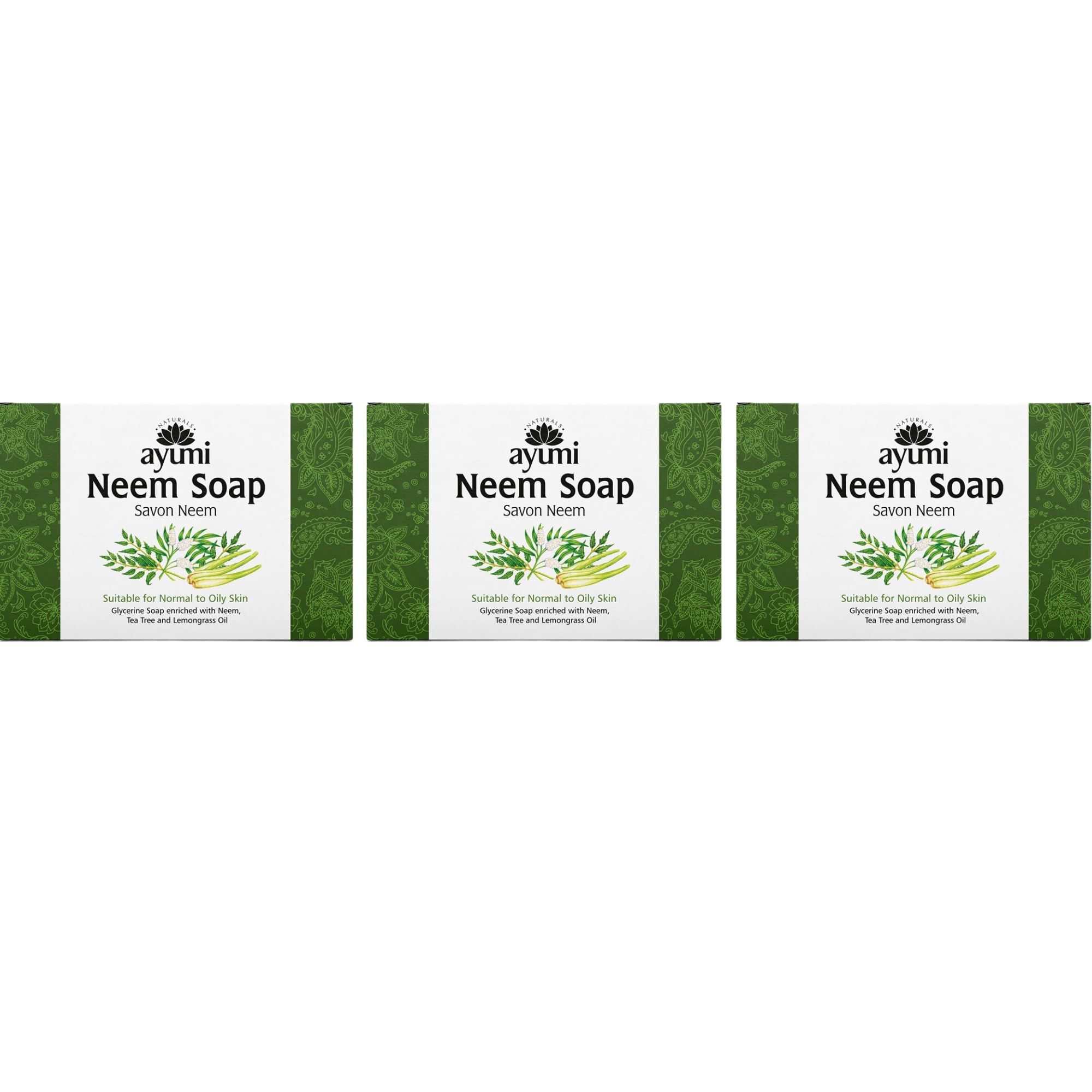 Ayumi Neem & Tea Tree Soap | Natural Acne & Itch Relief Bar | 3 x 100g