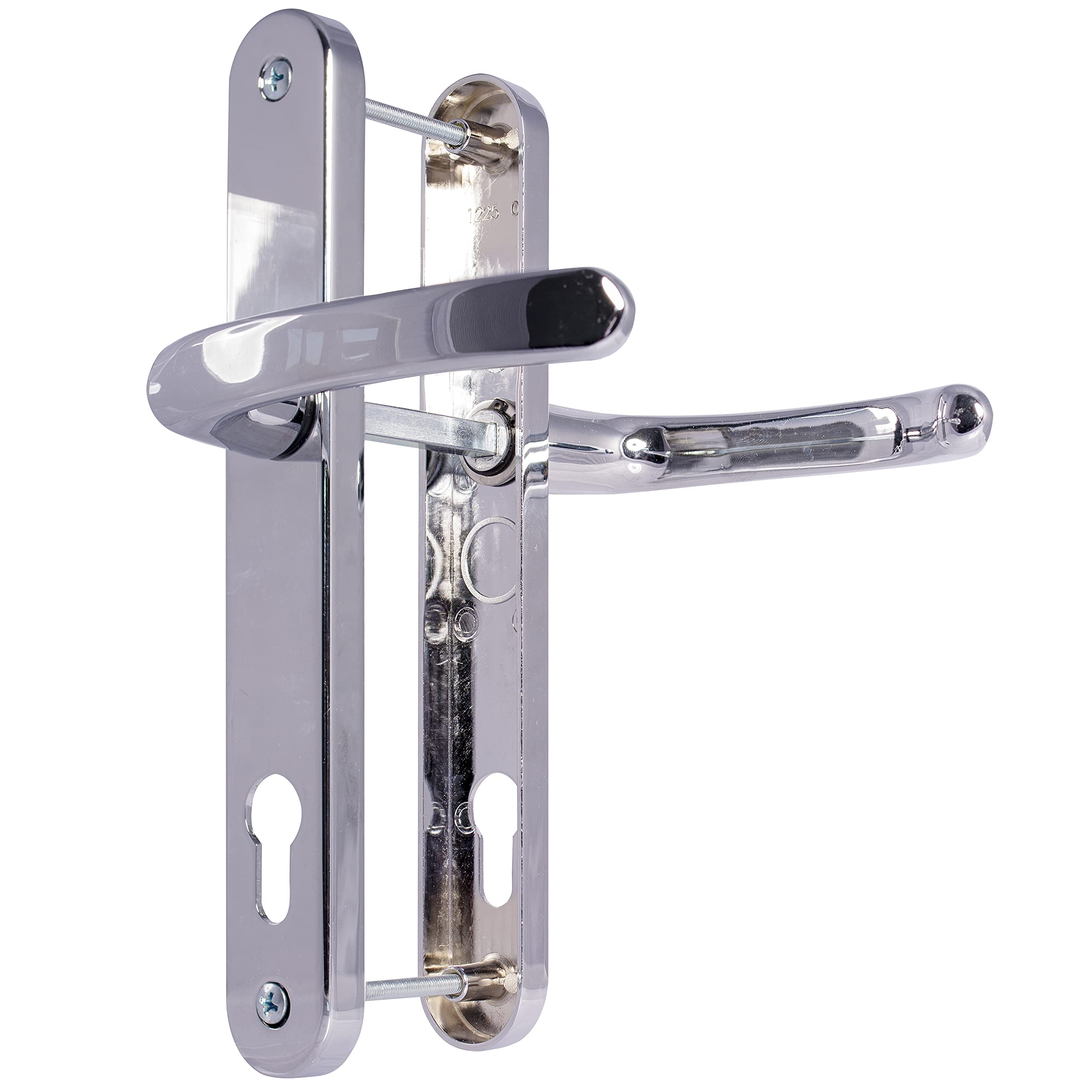 UPVC Door Handle – 92mm PZ 210mm Screw – Polished Chrome