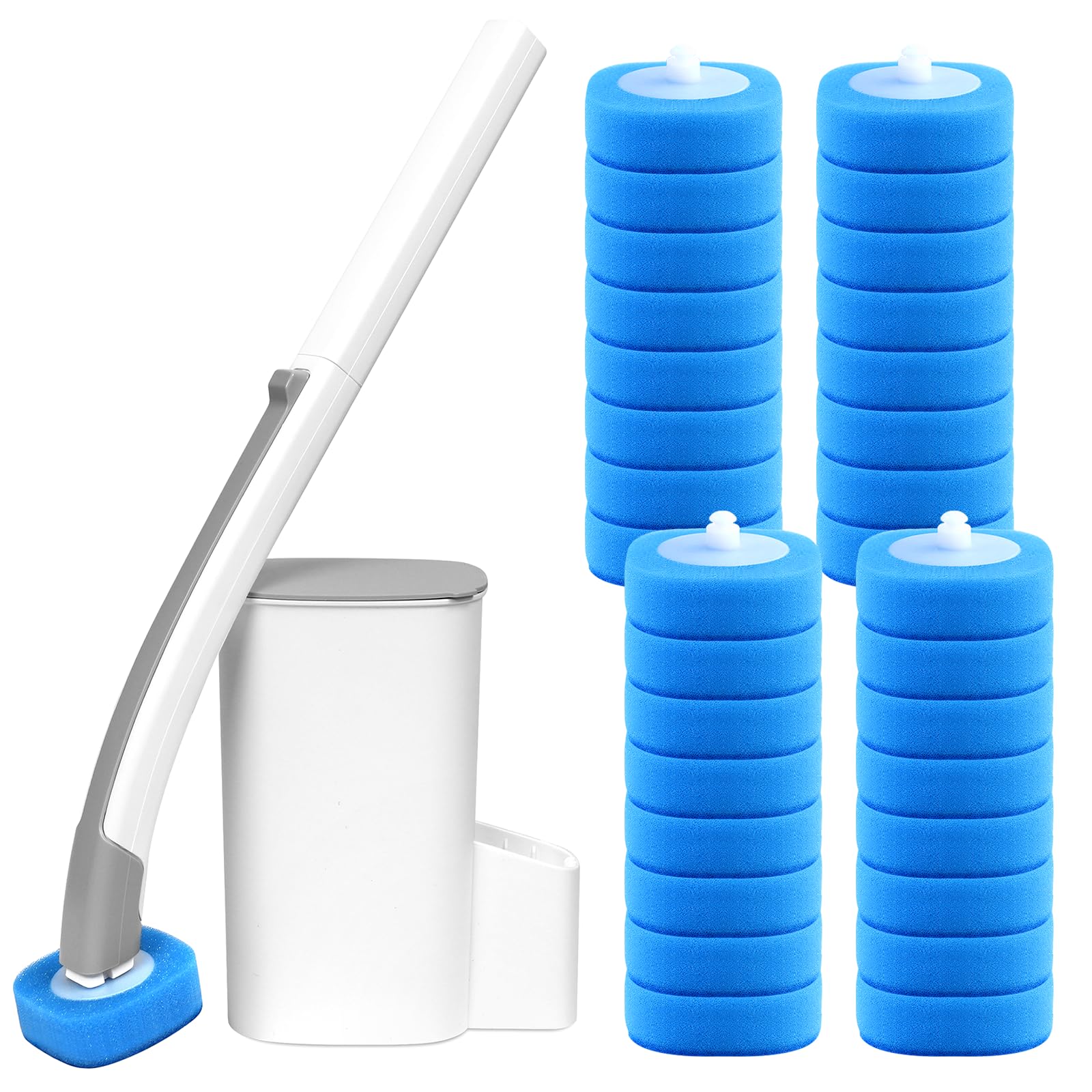 Newthinking Disposable Toilet Brush Kit with 32 Refills |