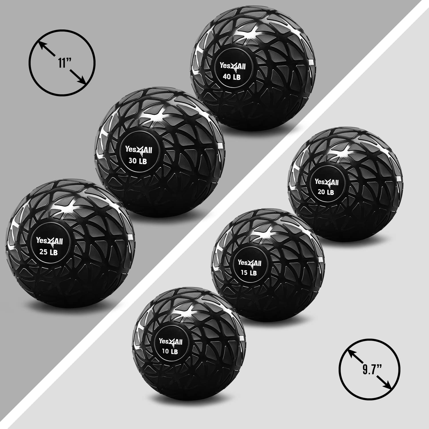 Yes4All Sand-Filled Slam Ball – No-Bounce Medicine Ball for CrossFit