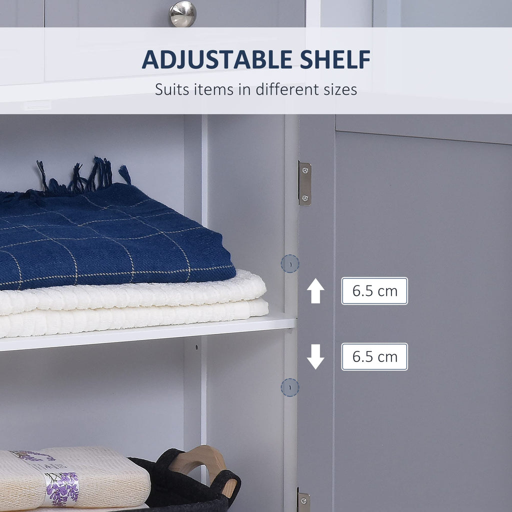 Kleankin Freestanding Bathroom Storage Cabinet with 2 Drawers - Grey