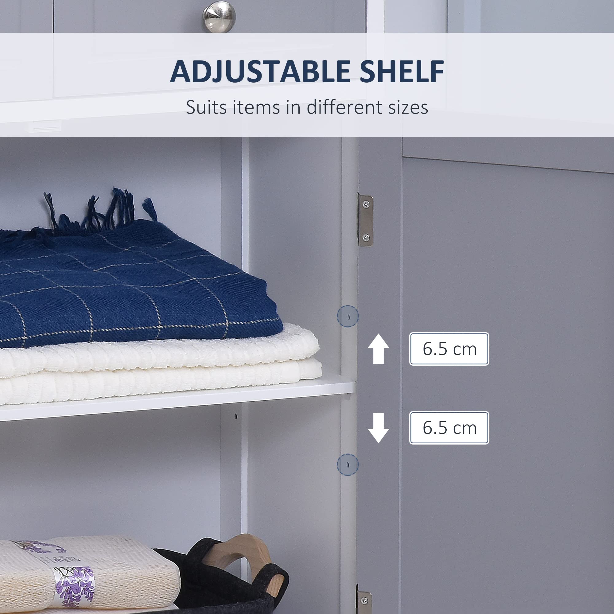 Kleankin Freestanding Bathroom Storage Cabinet with 2 Drawers - Grey
