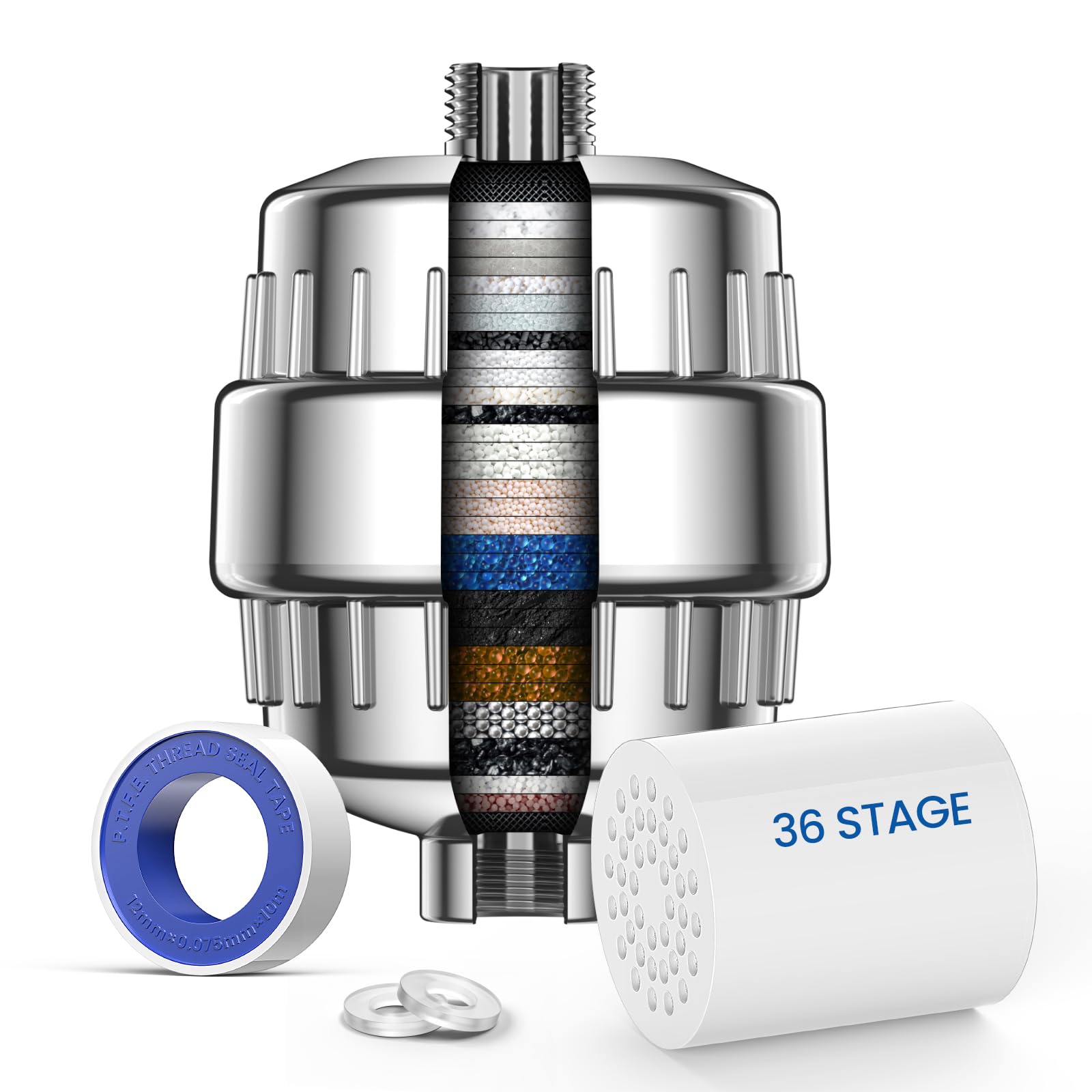 VOXON 36-Stage Shower Filter for Hard Water | Vitamin C & Chlorine Removal