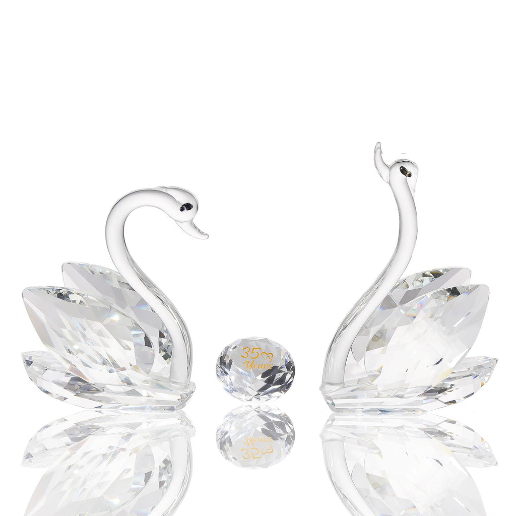 Crystal Swan Figurine | 35th Wedding Anniversary Glass Gift
