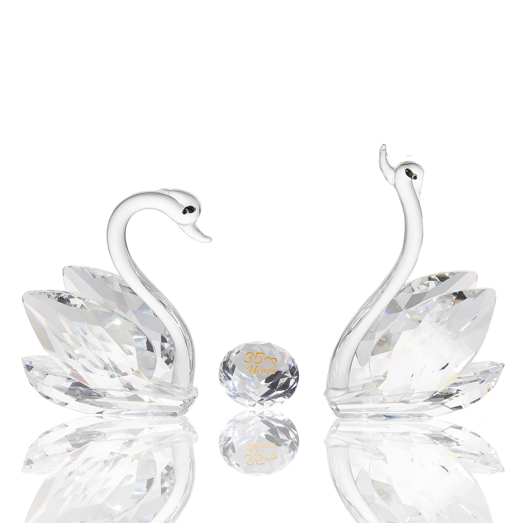 Crystal Swan Figurine | 35th Wedding Anniversary Glass Gift