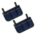 YELARXI Beach Chair Armrest Bag, Beach Side Bag Hanging Storage Organizer with Reflective 4 Pockets Waterproof Pouch 13 x 7" & 2Pcs & Blue - Fit for - image 1
