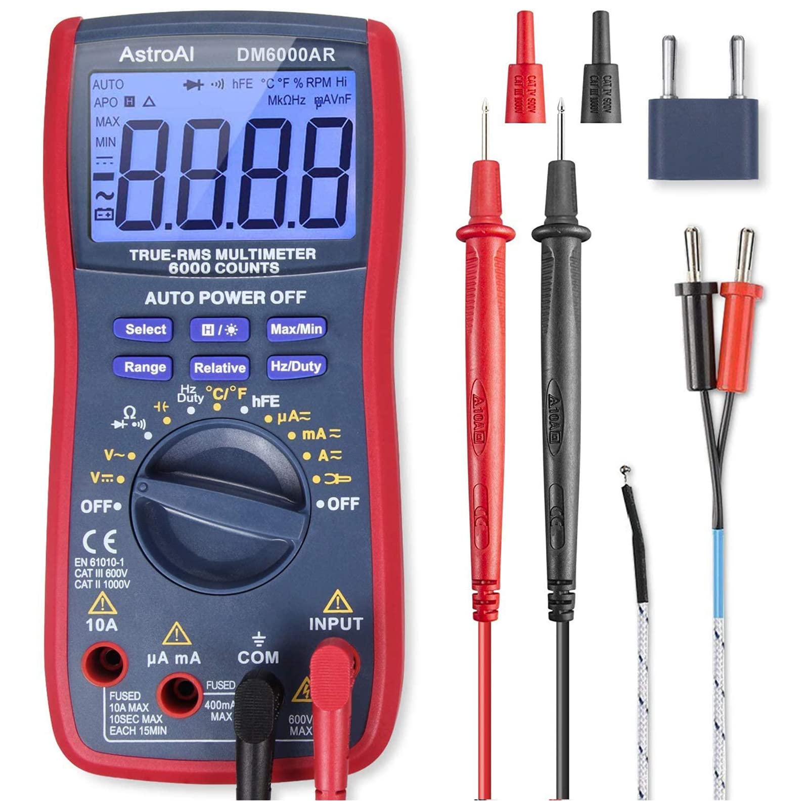 AstroAI Digital Multimeter | TRMS 6000 Counts Auto-Ranging Tester