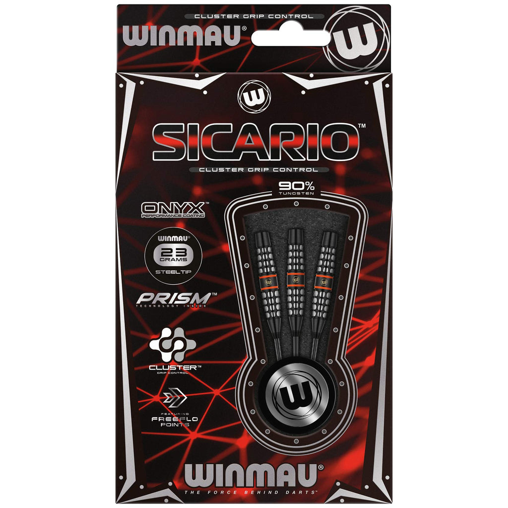 Winmau Sicario 90% Tungsten Steeltip Darts Set - 23g Precision Darts