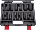 US PRO 16pc 1/2" Dr Deep Impact Socket Set - 6-Point Metric 10-32mm