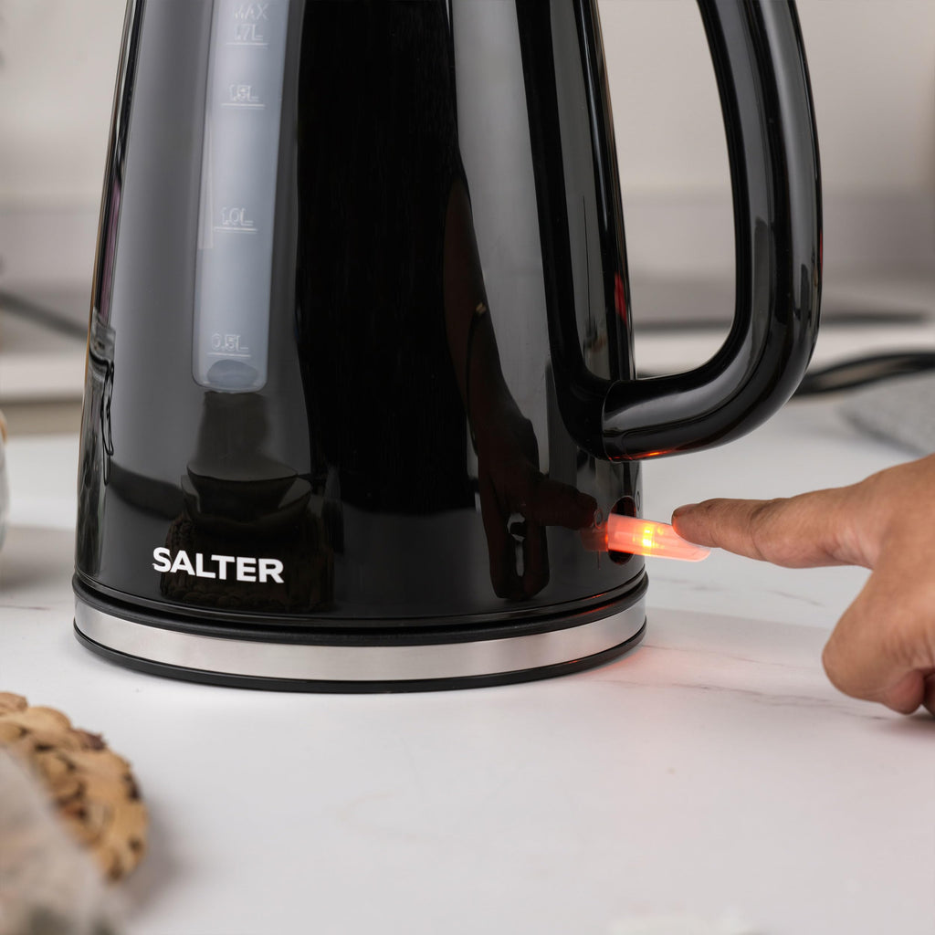 Salter Deco Kettle and Toaster Set – 1.7L Rapid Boil & 2-Slice, Black