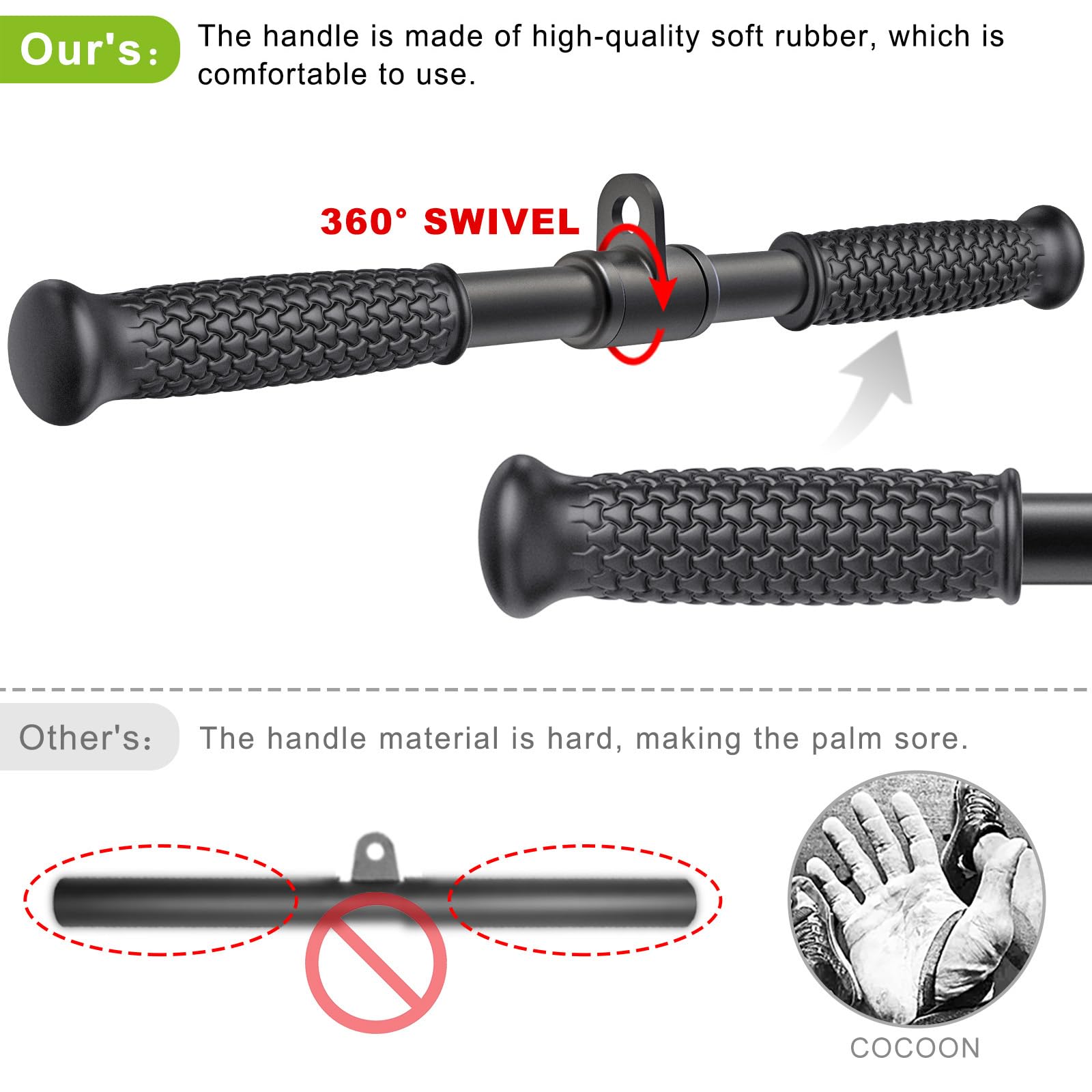 LAT Pulldown & Tricep Rope Home Gym Cable Attachments