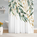 Shower Curtain – Green Gold Leaves Polyester Anti-Mould