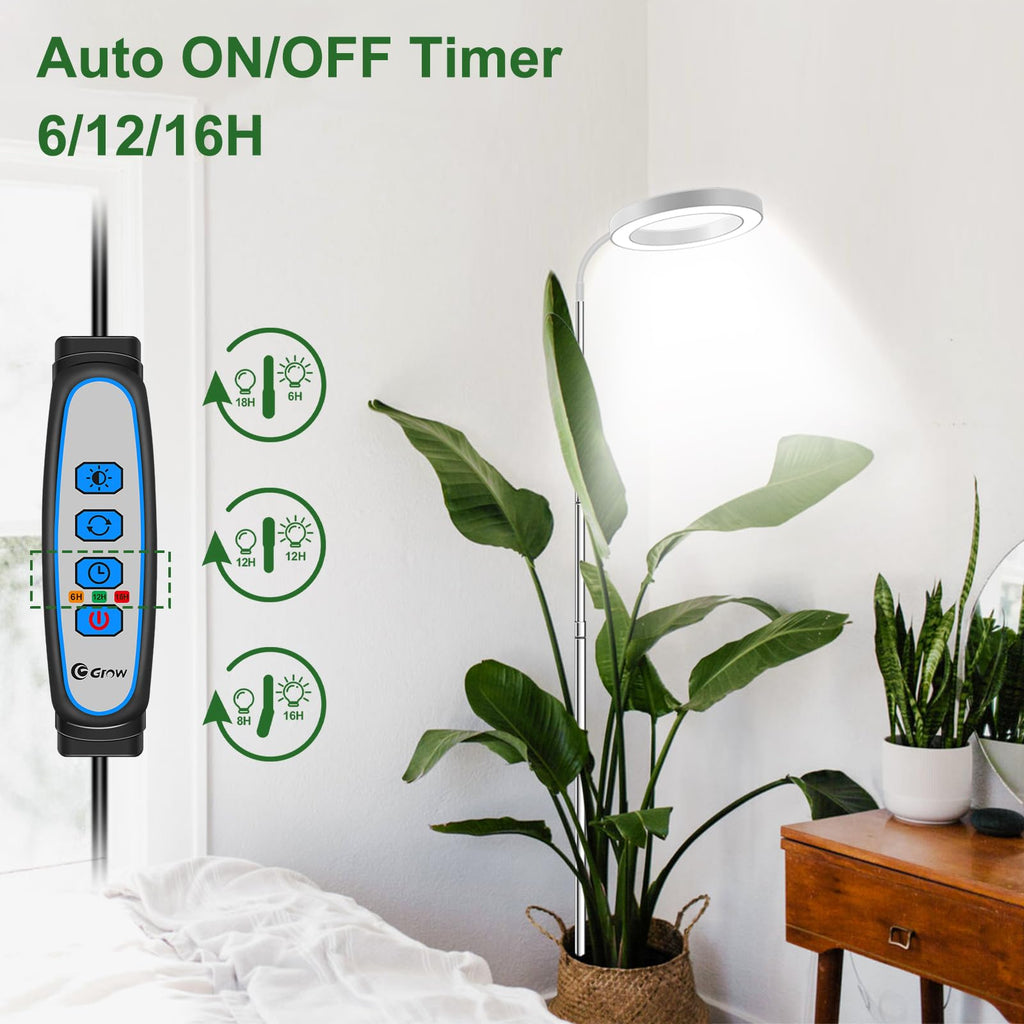 Wolezek 80 LED Grow Light | 65in Full Spectrum Plant Light with Timer