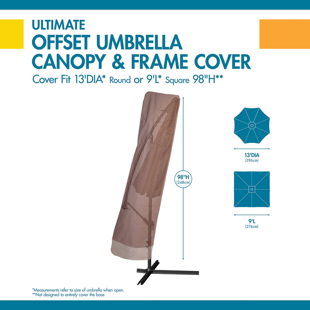 Duck Covers 101-Inch Ultimate Offset Patio Umbrella Cover – Mocha