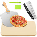 GOFOWRK Cordierite Pizza Stone Set – 38x30cm Rectangle Baking Stone, 5 PCS