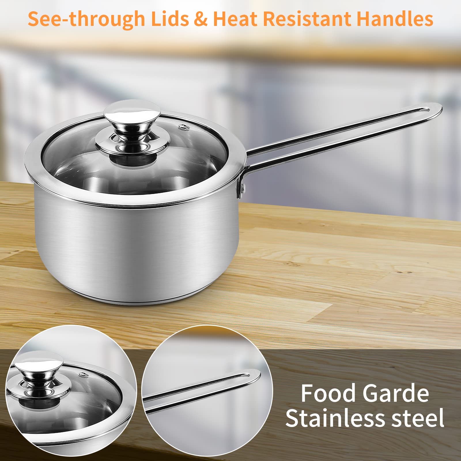 Jolof Store 6-Piece Stainless Steel Cookware Set | Induction Ready