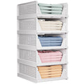TidyIsles Stackable Wardrobe Storage Organisers – 5 Pack Plastic Boxes