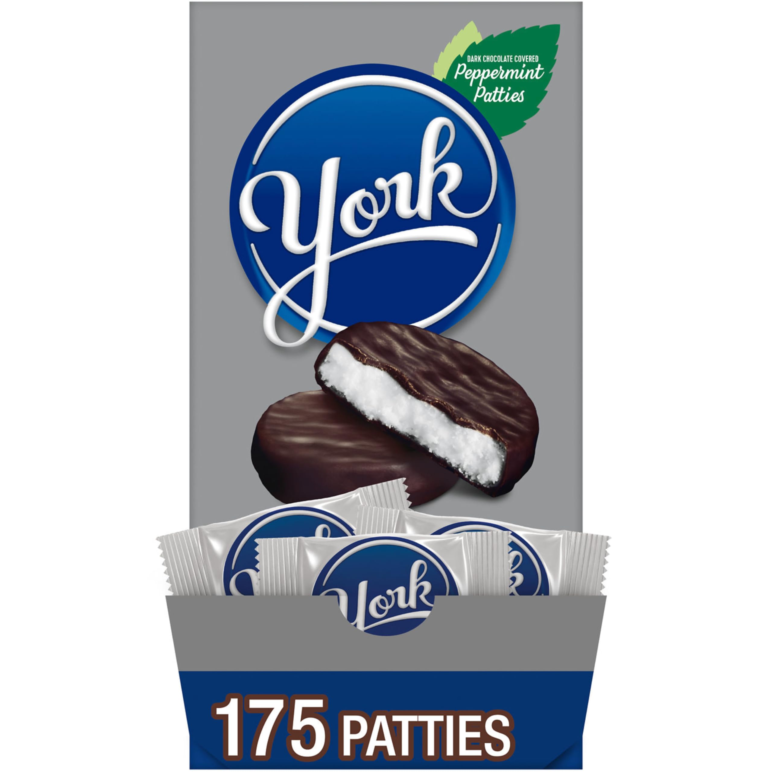 YORK Peppermint Patties Dark Chocolate Mint Candy Bulk, 175 Count, 5.25 lb