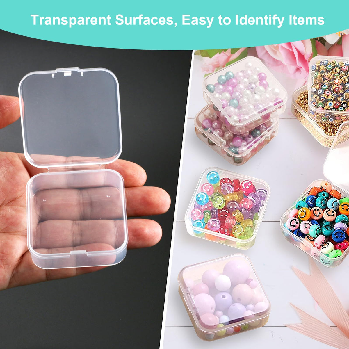 12 Pcs Small Plastic Boxes with Lids, Small Storage Boxes for Bead Storage - image 4