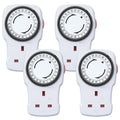 G-Homa 24 Hour Mechanical Timer Plug Socket for Indoor Lights | 4 Pack
