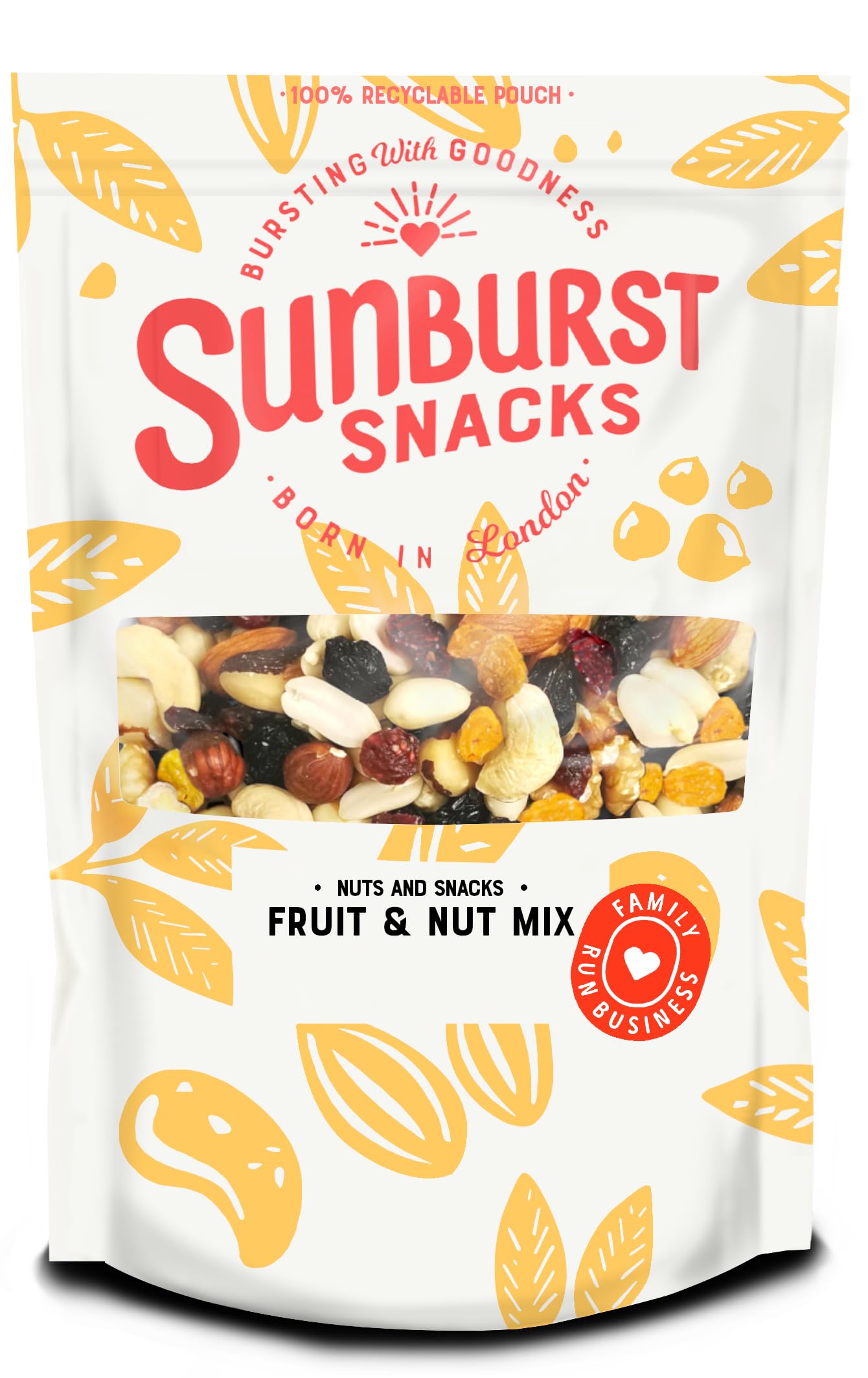 Sunburst Snacks Raw Mixed Nuts & Fruit – Unsalted Natural Blend, 1kg