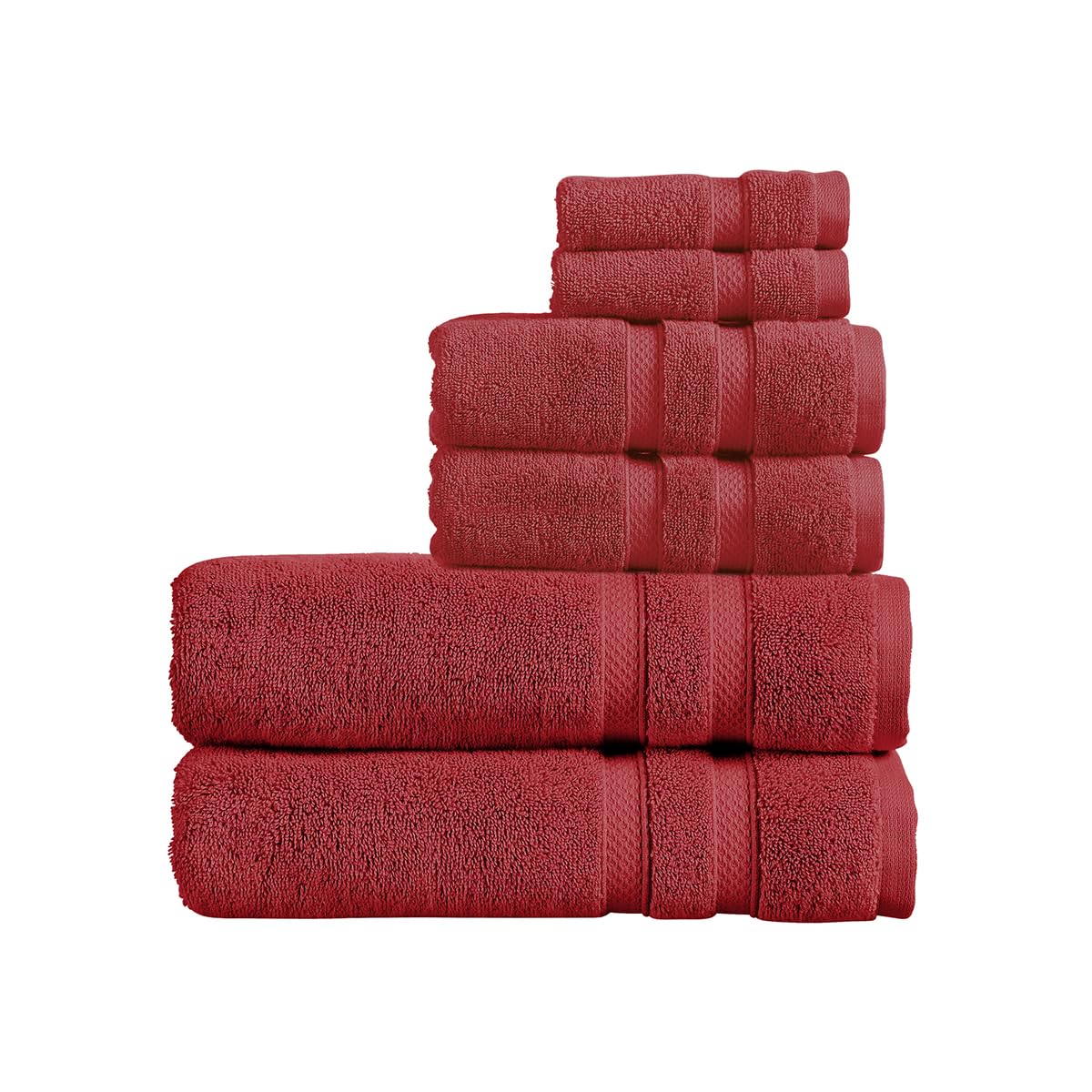 Christy Chroma 6-Piece Cotton Towel Set - Heavyweight 675GSM - Red