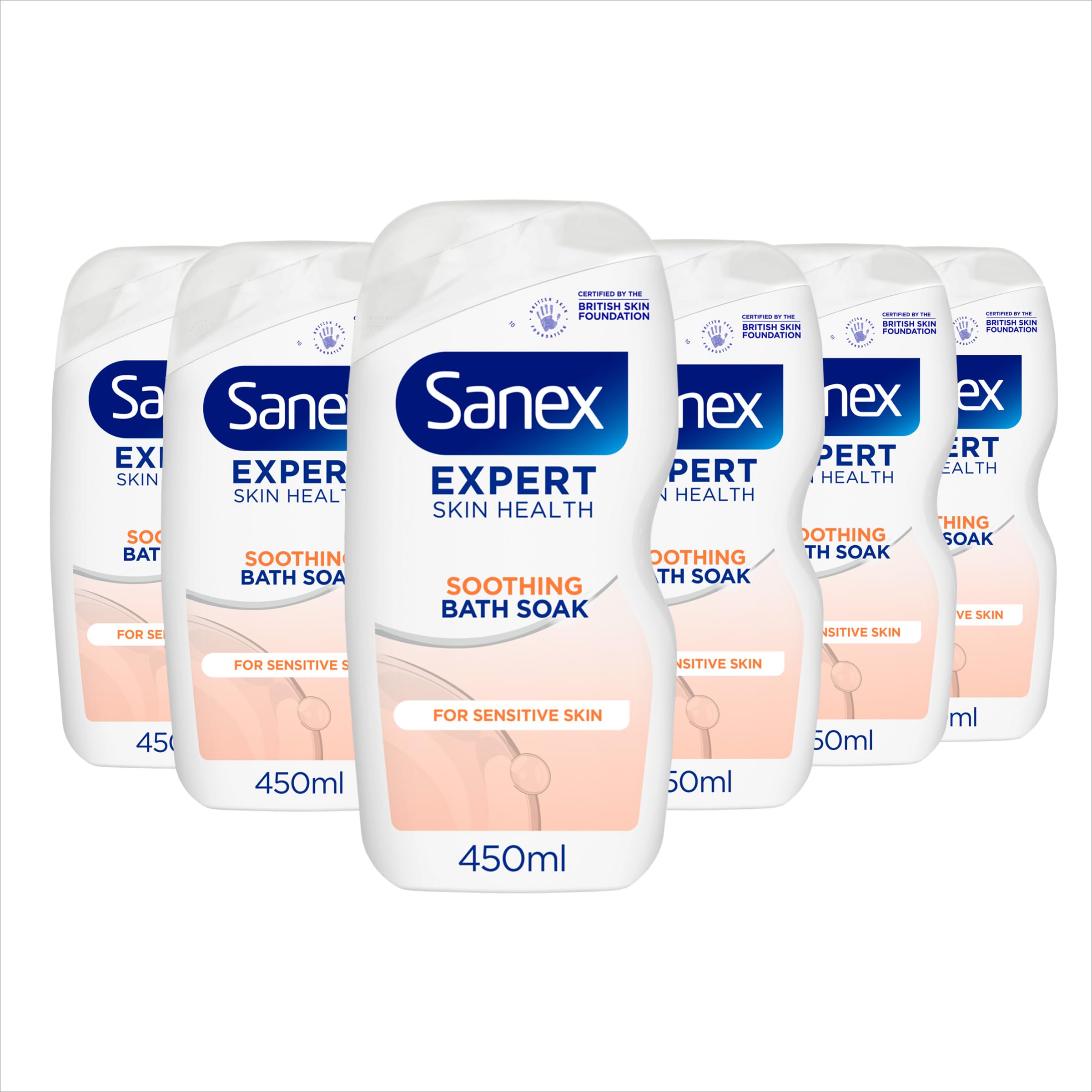 Sanex Expert Skin Health Soothing Bath Soak for Sensitive Skin – 6x450ml