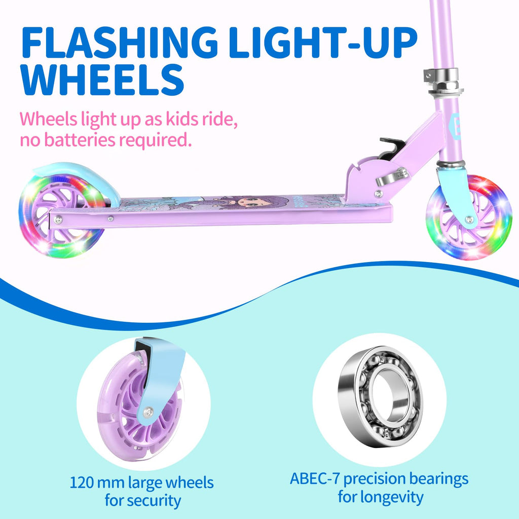 BELEEV V1 Kids Kick Scooter | Folding 2-Wheel Design with LED Light Up Wheels